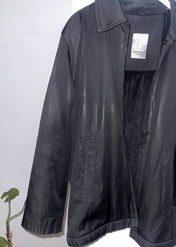 Deri Siyah Erkek Midi Ceket - Görsel 5