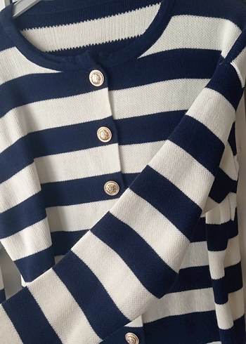 Çizgili Midi Kadın Hırka - Görsel 2