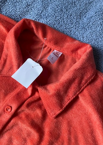 Turuncu Kadın Kısa Kollu Mini Tulum - Görsel 2