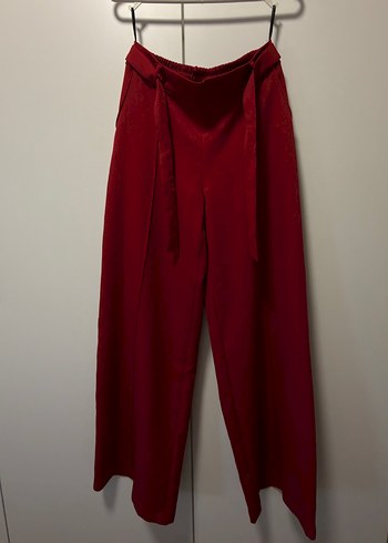 Bordo Kadın Wide leg Pantolon - Görsel 2