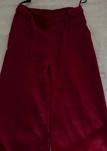 Bordo Kadın Wide leg Pantolon - Görsel 3