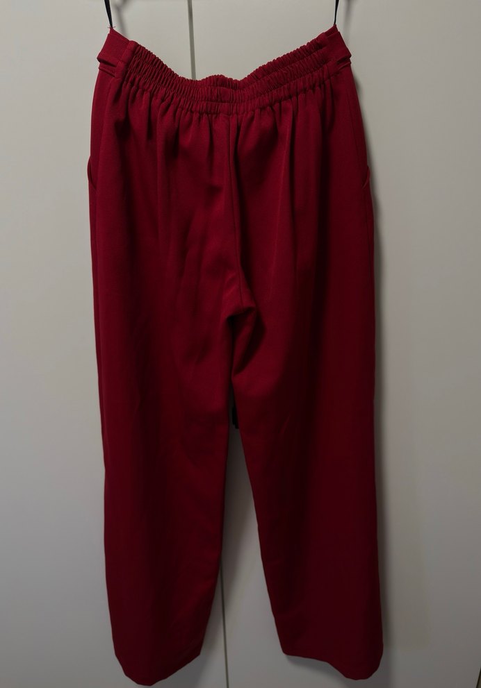 Bordo Kadın Wide leg Pantolon - Görsel 4