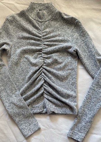 Gri Boğazlı Fit Kazak - Görsel 2