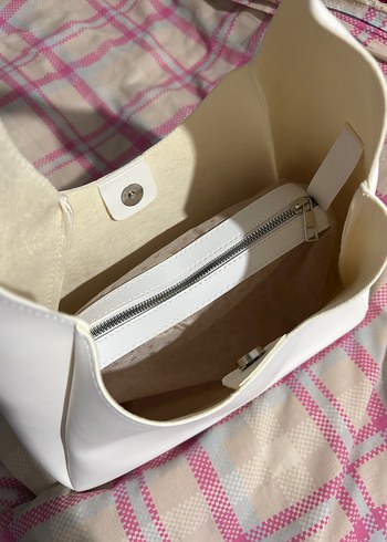 Beyaz Suni Deri Kadın Çanta - Görsel 3