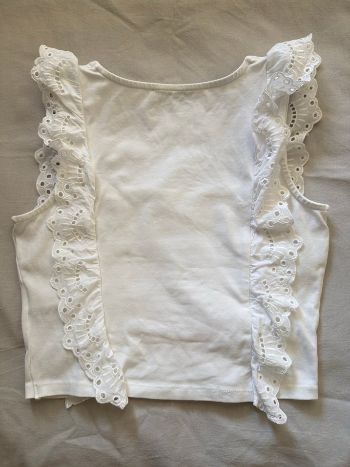 LCW Fırfırlı Kolsuz Beyaz Bluz - Görsel 3