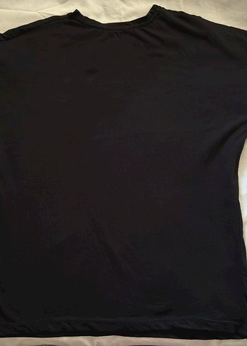 Siyah Pamuklu Oversize Tişört - Görsel 2