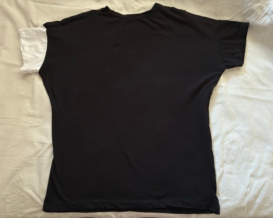 Siyah Pamuklu Oversize Tişört - Görsel 2