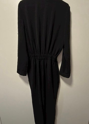 Kadın Siyah Fermuarlı Uzun Tulum - Görsel 4