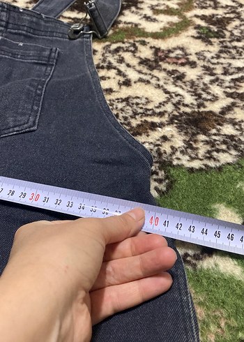 Lacivert Kot Midi Kemerli Tulum elbise - Görsel 5