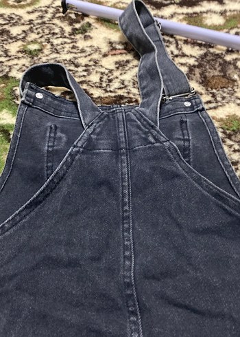 Lacivert Kot Midi Kemerli Tulum elbise - Görsel 7