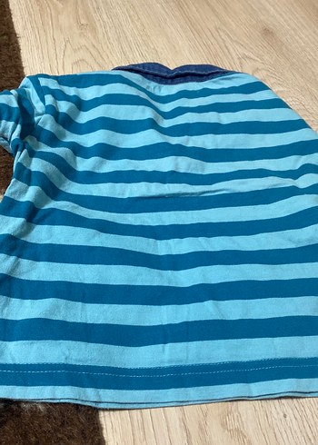 Erkek Çocuk Mavi Çizgili Polo Yaka Tişört - Görsel 5