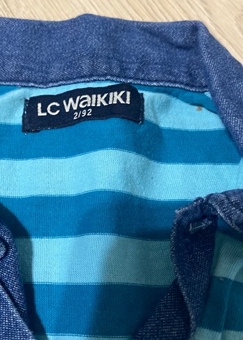 Erkek Çocuk Mavi Çizgili Polo Yaka Tişört - Görsel 3