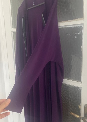 Uzun Mor Kadın ferace - Görsel 4
