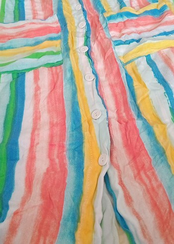 Renkli Piliseli Kadın elbise - Görsel 2