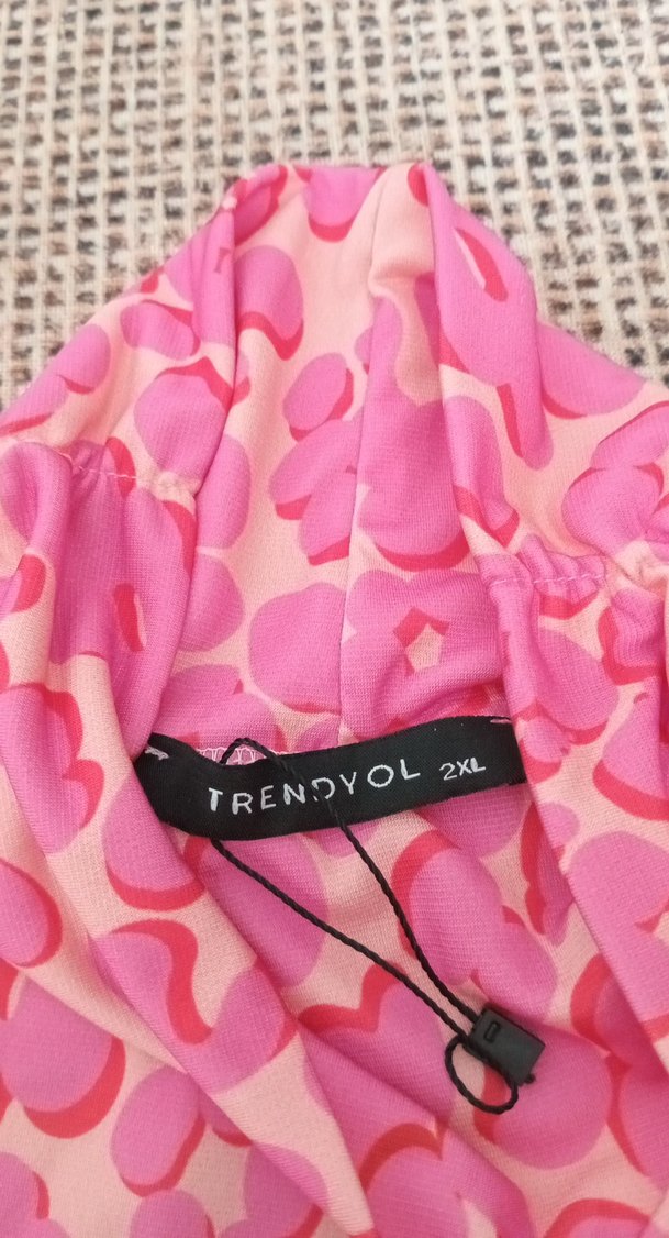 Pembe Baskılı Uzun Kollu Bluz 2xl - Görsel 4