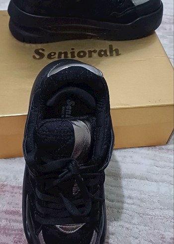 Yılan Desenli Siyah Platform Spor Ayakkabı - Görsel 4