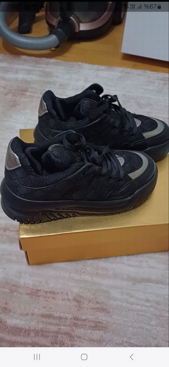 Yılan Desenli Siyah Platform Spor Ayakkabı - Görsel 3