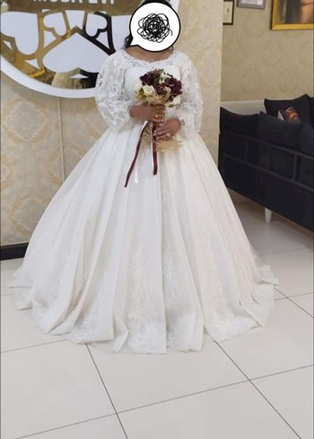 Uzun Kollu Beyaz Prenses Gelinlik - Görsel 2