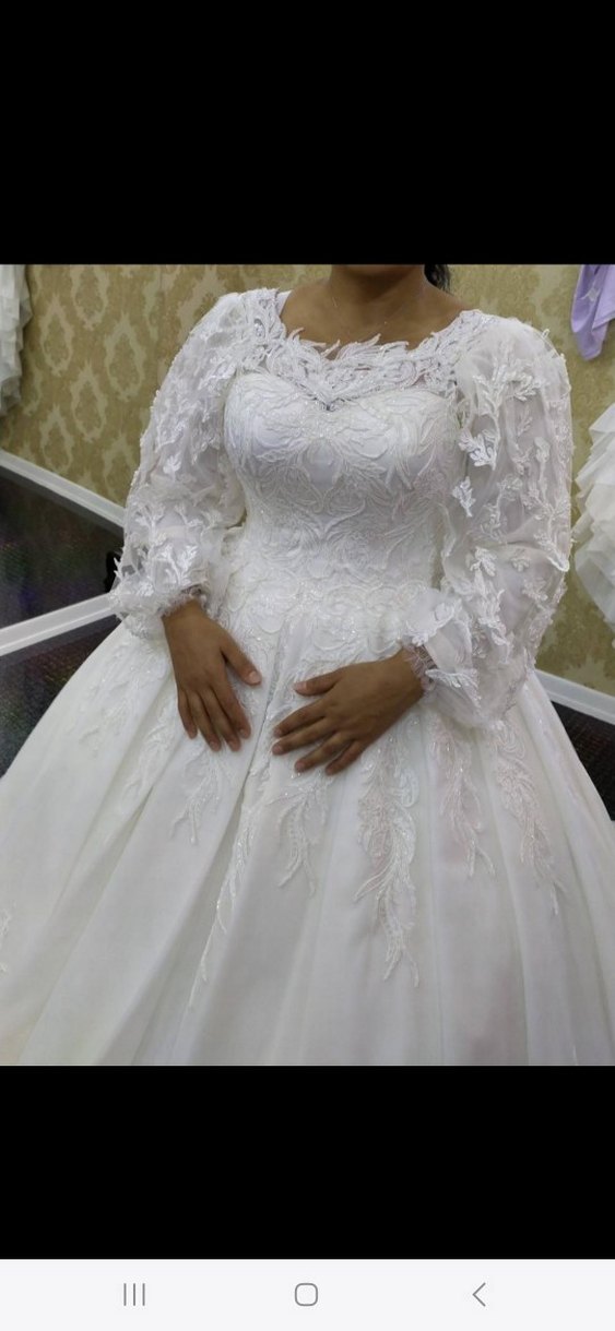 Uzun Kollu Beyaz Prenses Gelinlik - Görsel 5