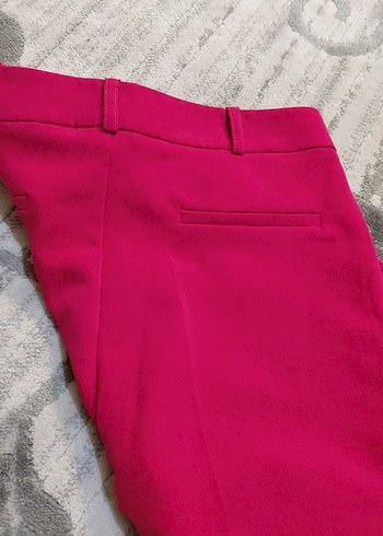 Pembe Kadın Midi Kumaş Pantolon - Görsel 3