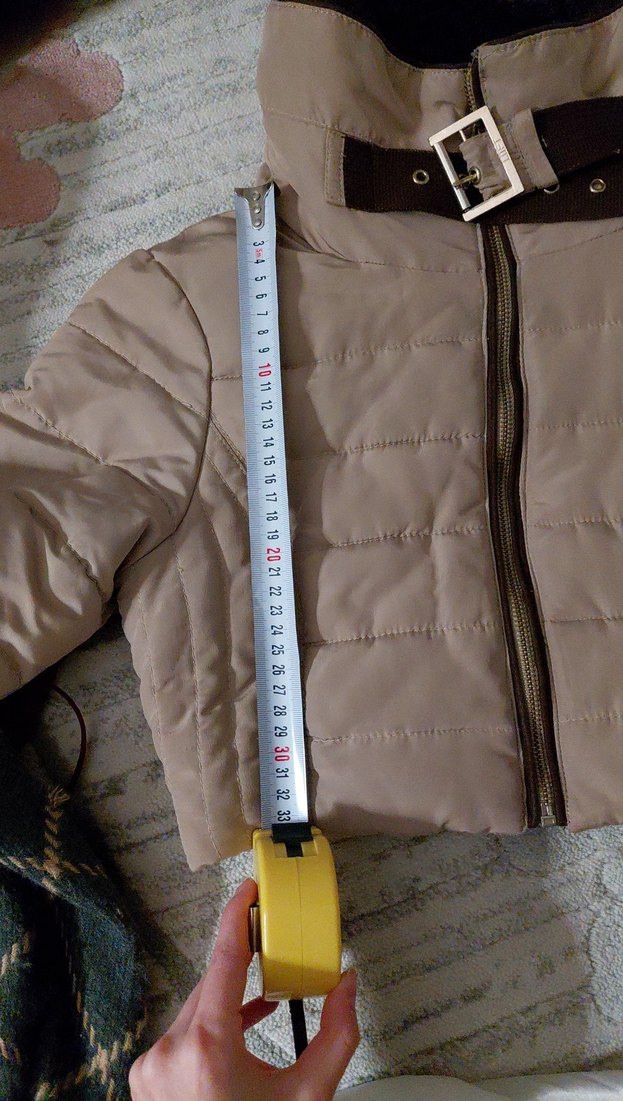 Bej Kemerli Kadın Kışlık Mont - Görsel 2