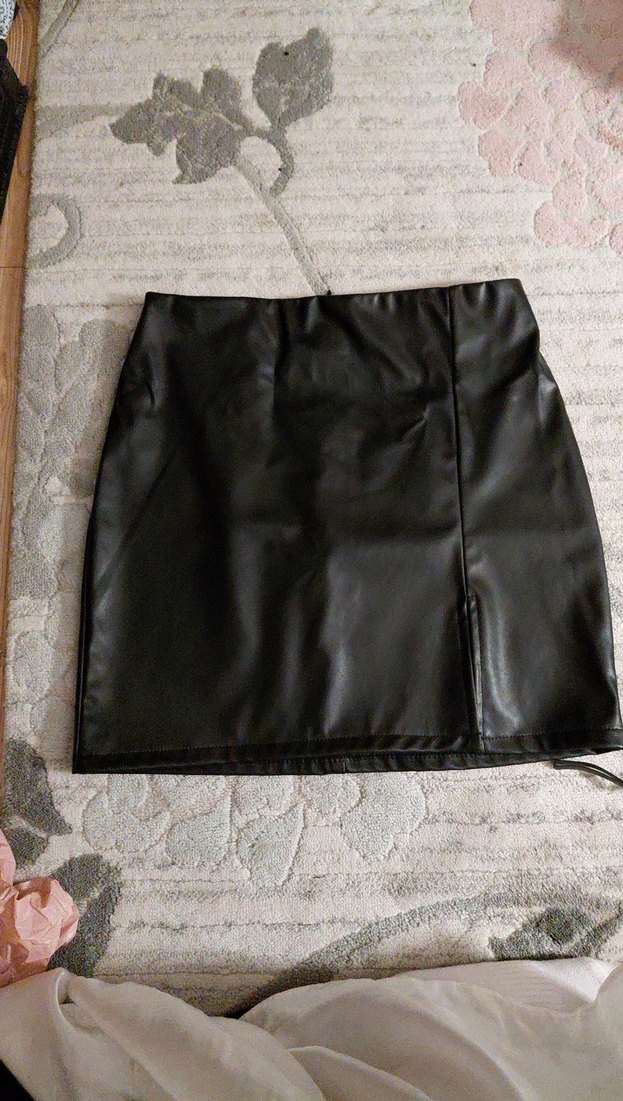 Siyah Deri  Mini Etek - Görsel 2