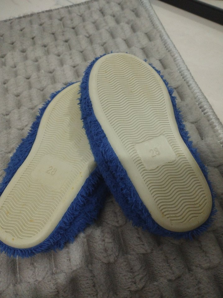 Kız,erkek  Çocuk Mavi Nakışlı Sıcak Ev Terliği - Görsel 2