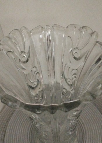 Şeffaf Beyaz Gri Desenli Vazo - Görsel 2