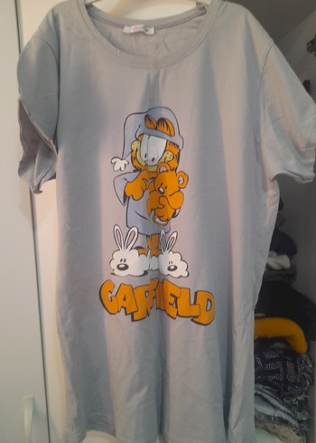 Garfield Baskılı Gri tişört - Görsel 2