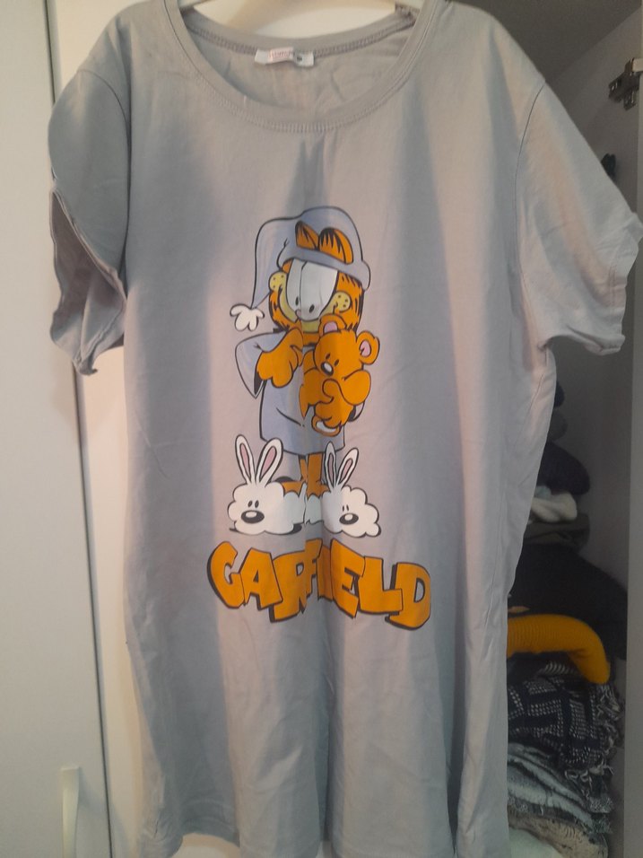 Garfield Baskılı Gri tişört - Görsel 2