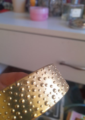 Altın Renkli Boncuklu Kadın Bileklik kelepçe - Görsel 5