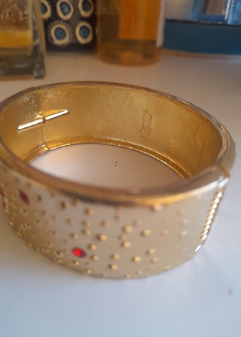 Altın Renkli Boncuklu Kadın Bileklik kelepçe - Görsel 3