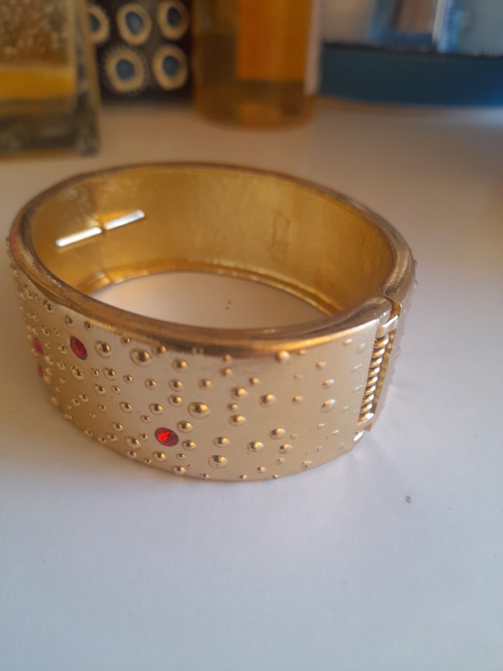 Altın Renkli Boncuklu Kadın Bileklik kelepçe - Görsel 4