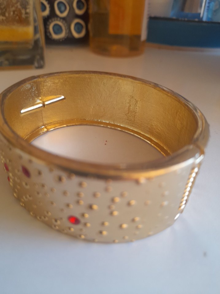 Altın Renkli Boncuklu Kadın Bileklik kelepçe - Görsel 3