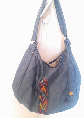 Nakışlı Kot Kumaş Bohem Kadın Çantası - Görsel 3