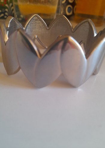 Gri taş Detaylı Yılan Desenli kelepçeli Bileklik - Görsel 3