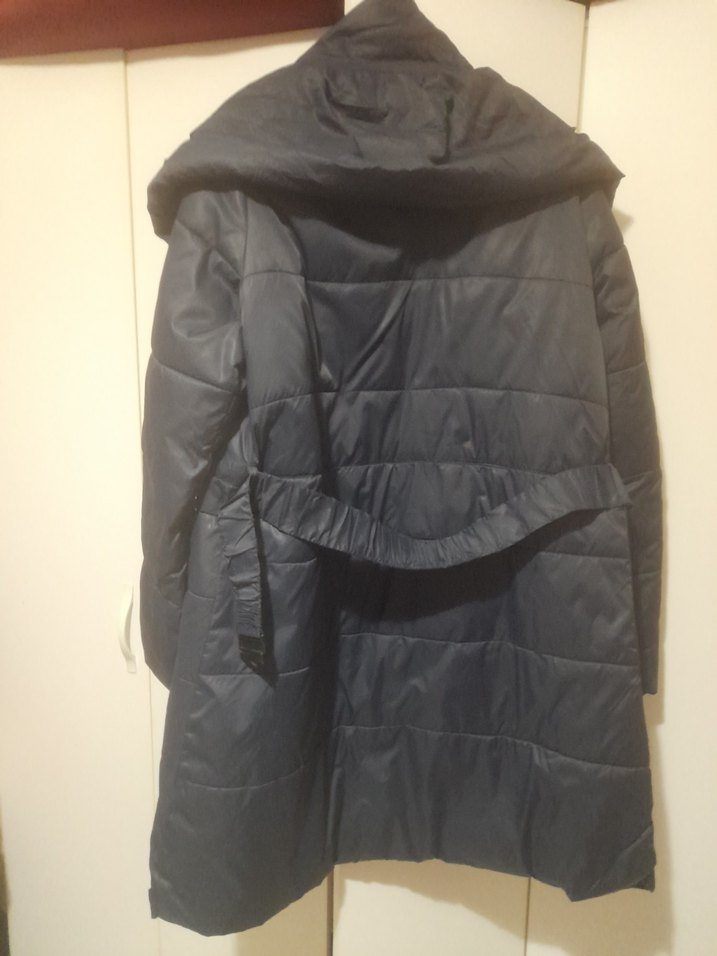 Kemerli Gri Kadın Midi Kaban - Görsel 3