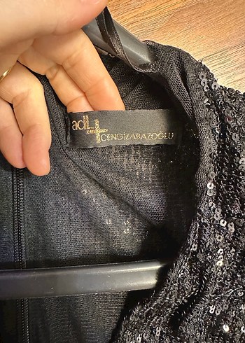 Siyah Simli Yılan Desenli Mini Elbise - Görsel 6