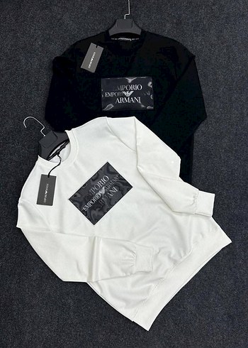 Emporio Armani Erkek Beyaz Baskili Sweatshirt
