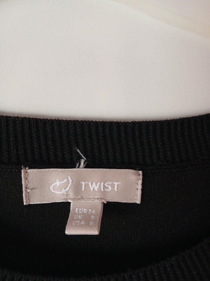 Gri Siyah Uzun Kollu Midi Elbise - Görsel 4