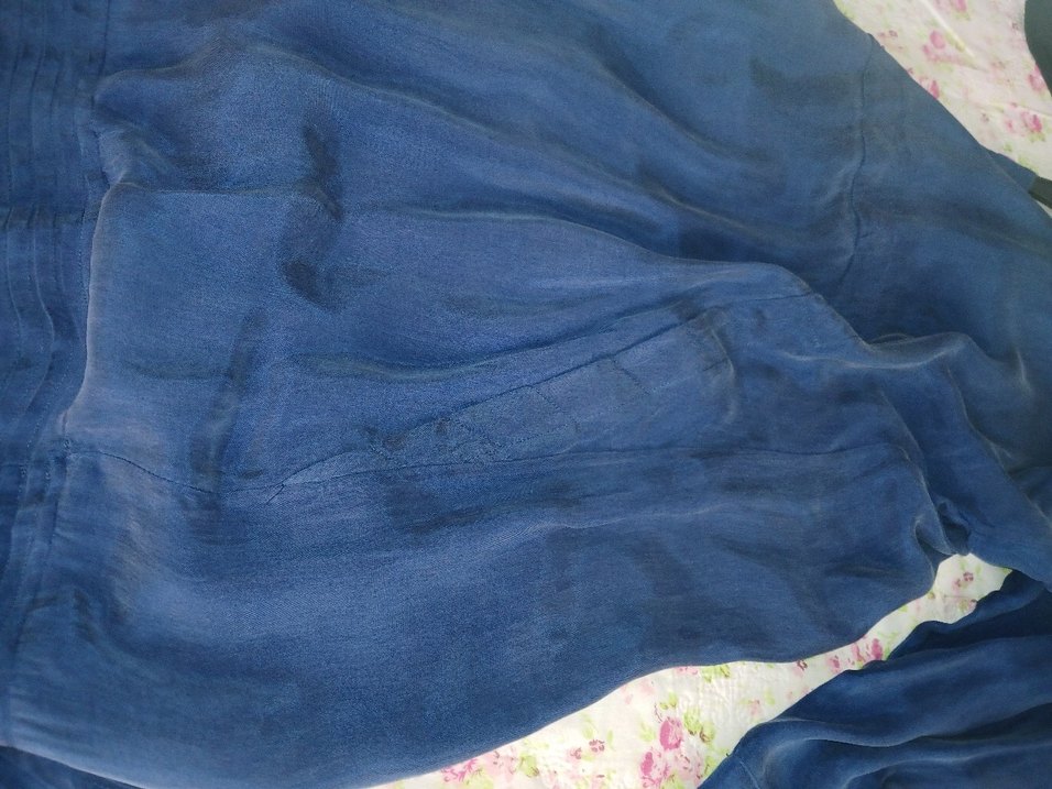 Düğmeli Lacivert Keten Uzun Kollu Kadın Tunik - Görsel 4