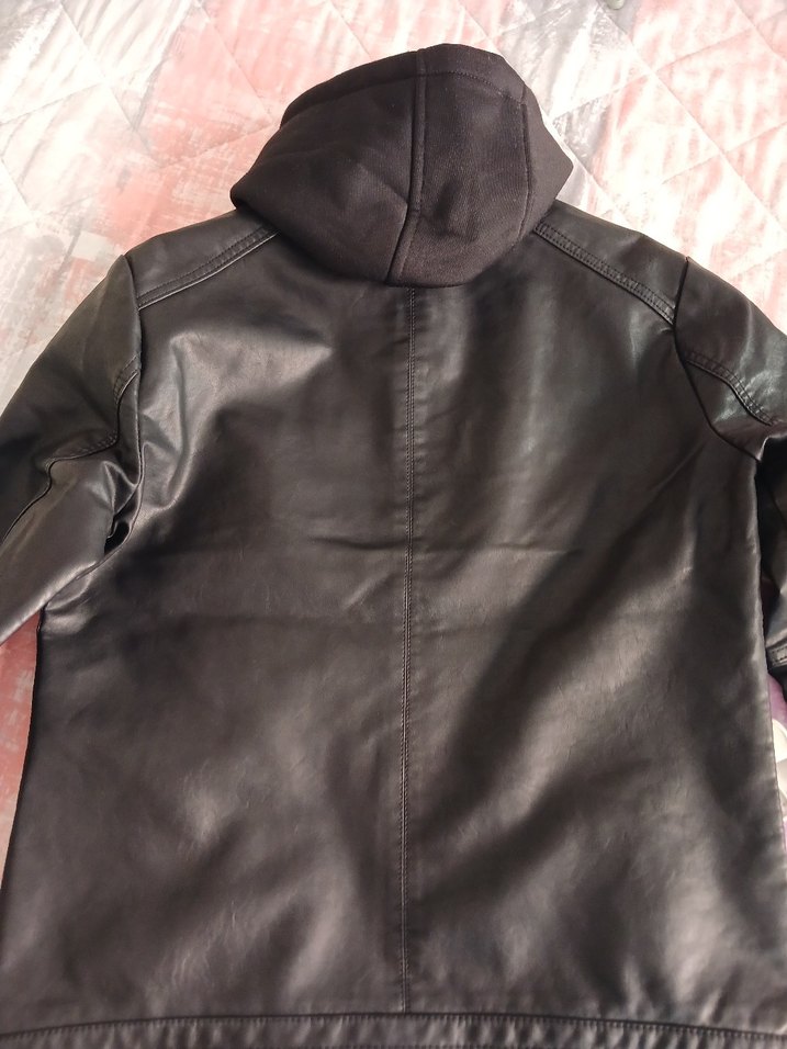 erkek Siyah Deri  Ceket - Görsel 2