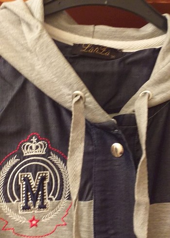 Gri Uzun Düğmeli Kadın Kap - Görsel 2