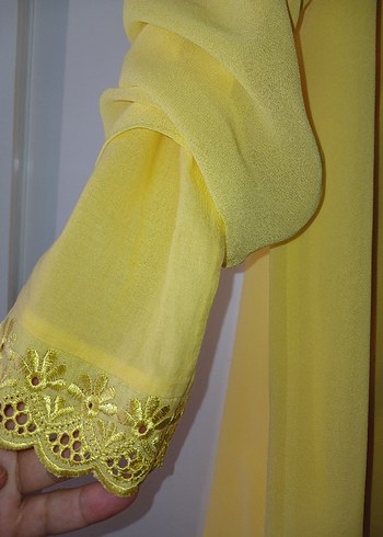 Sarı  Uzun Kollu Kadın Tunik - Görsel 3