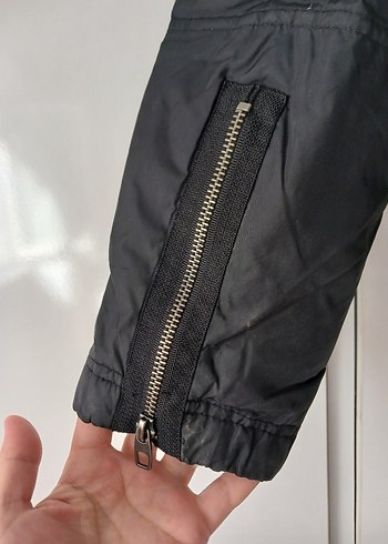 Kürk Detaylı Gri Kadın Kışlık MONT - Görsel 4