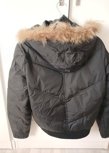 Kürk Detaylı Gri Kadın Kışlık MONT - Görsel 2