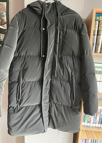 siyah Kapüşonlu erkek Kışlık Mont koton - Görsel 2