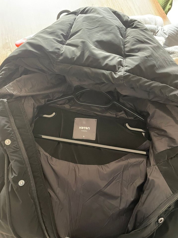 siyah Kapüşonlu erkek Kışlık Mont koton - Görsel 3