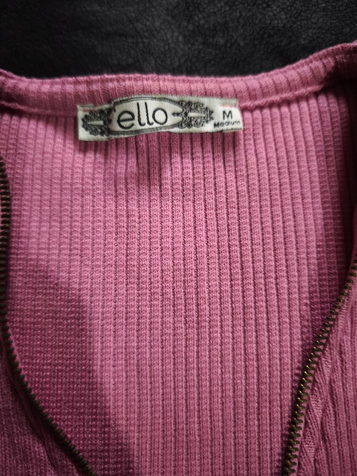 Pembe V Yakalı Uzun Kollu Triko Elbise - Görsel 4