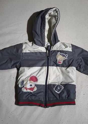 Kapüşonlu Erkek Çocuk Gri Fermuarlı Mont - Görsel 7